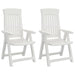 Garden Reclining Chairs 2 pcs White PP - Little and Giant Explorers vidaXL