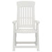 White outdoor garden reclining chair with slatted back and armrests
