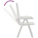White garden reclining chair with adjustable backrest positions on white background