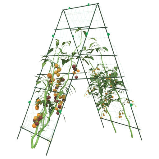 2 Garden Trellises for Climbing Plants in A-Frame and Steel - Little and Giant Explorers vidaXL