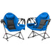 2 Hammock Camping Chairs in Blue - Little and Giant Explorers Outsunny