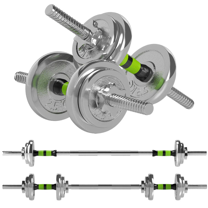 2-in-1 20kg Adjustable Weights Dumbbell and Barbell Set - Little and Giant Explorers SPORTNOW