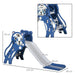 2 in 1 Baby Slide with Basketball Hoop and Basketball in Blue - Little and Giant Explorers AIYAPLAY