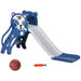 2 in 1 Baby Slide with Basketball Hoop and Basketball in Blue - Little and Giant Explorers AIYAPLAY