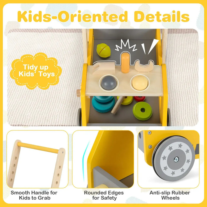 2-in-1 Baby Walker and Tool Workbench – Adjustable Speed | Construction Theme COSTWAY - Little and Giant Explorers Costway