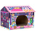 2-in-1 Cardboard Cat House – Pink | Arcade-Style Design - Built-in Scratcher and Catnip PAWHUT - Little and Giant Explorers PawHut