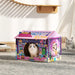 2-in-1 Cardboard Cat House – Pink | Arcade-Style Design - Built-in Scratcher and Catnip PAWHUT - Little and Giant Explorers PawHut