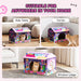 2-in-1 Cardboard Cat House – Pink | Arcade-Style Design - Built-in Scratcher and Catnip PAWHUT - Little and Giant Explorers PawHut