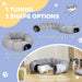 2-in-1 Cat Play Tunnel with Bed - Grey Suede | Zippable S-Shape or Circle PAWHUT - Little and Giant Explorers PawHut
