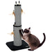 2-in-1 Cat Scratching Post with 3 Toy Feathers in Black 78cm - Little and Giant Explorers PawHut