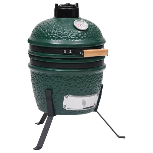 2-in-1 Ceramic Kamado Barbecue Grill Smoker in Green 56cm - Little and Giant Explorers vidaXL