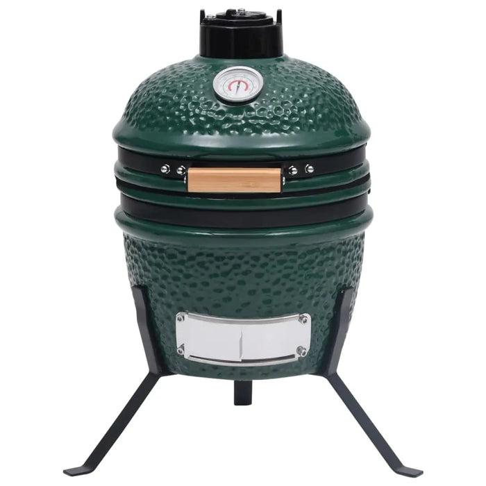 2-in-1 Ceramic Kamado Barbecue Grill Smoker in Green 56cm - Little and Giant Explorers vidaXL