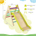 2-in-1 Colourful Wooden Climbing Frame with Gradient Adjustable Slide - Little and Giant Explorers Costway