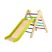 2-in-1 Colourful Wooden Climbing Frame with Gradient Adjustable Slide - Little and Giant Explorers Costway