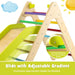 2-in-1 Colourful Wooden Climbing Frame with Gradient Adjustable Slide - Little and Giant Explorers Costway