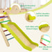2-in-1 Colourful Wooden Climbing Frame with Gradient Adjustable Slide - Little and Giant Explorers Costway