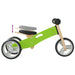 Green and black 2-in-1 convertible balance bike with adjustable seat and handlebar
