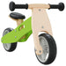Green and beige 2-in-1 convertible balance bike with adjustable seat and handlebar