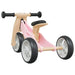 Pink and black 2-in-1 convertible balance bike with adjustable seat and handlebar