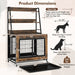 2-in-1 Dog Crate – Rustic Brown | Wooden Kennel - Storage, Flip-Top and Wheels COSTWAY - Little and Giant Explorers Costway