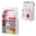 2-In-1 Dollhouse and Kitchen Playset with 9 Accessories - Little and Giant Explorers Costway