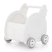 2-in-1 elephant-shaped baby walker and push toy with shopping cart design, white color