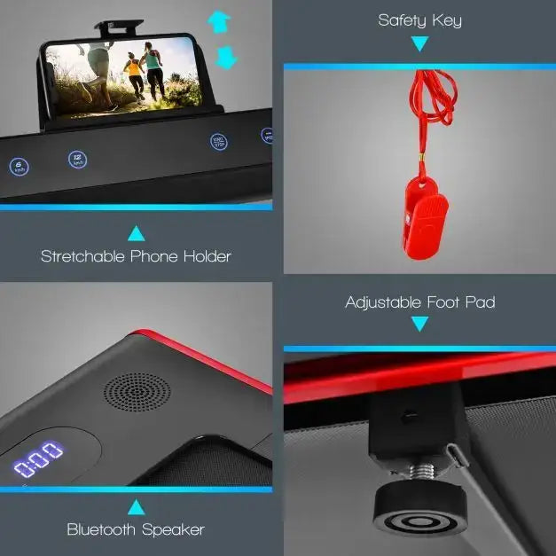 2-in-1 Folding Electric Treadmill | Walking and Running Modes - Bluetooth App Control COSTWAY - Little and Giant Explorers Costway