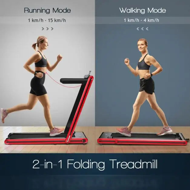 2-in-1 Folding Electric Treadmill | Walking and Running Modes - Bluetooth App Control COSTWAY - Little and Giant Explorers Costway