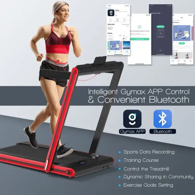 2-in-1 Folding Electric Treadmill | Walking and Running Modes - Bluetooth App Control COSTWAY - Little and Giant Explorers Costway
