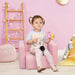 Kids Chair Pink 2-in-1 | Convertible Armchair to Table Chair - Little and Giant Explorers HOMCOM