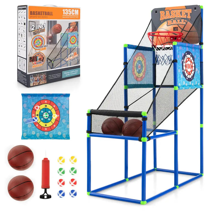 2-in-1 Kids Basketball Arcade Game – Electronic Scorer | Sticky Ball Targets COSTWAY - Little and Giant Explorers Costway