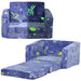 2-in-1 Kids Folding Bed Armchair with Glow in The Dark Cosmic Design - Little and Giant Explorers AIYAPLAY