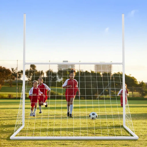 2-in-1 Kids Football Goal with Ground Stakes and Bungee Ropes - Little and Giant Explorers Costway
