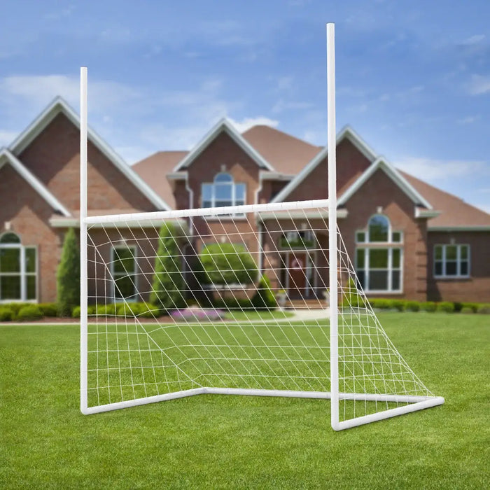 2-in-1 Kids Football Goal with Ground Stakes and Bungee Ropes - Little and Giant Explorers Costway