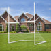 2-in-1 Kids Football Goal with Ground Stakes and Bungee Ropes - Little and Giant Explorers Costway