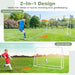 2-in-1 Kids Football Goal and Rebound Net - White 187x122.5cm | Adjustable 5-Angle Frame COSTWAY - Little and Giant Explorers Costway