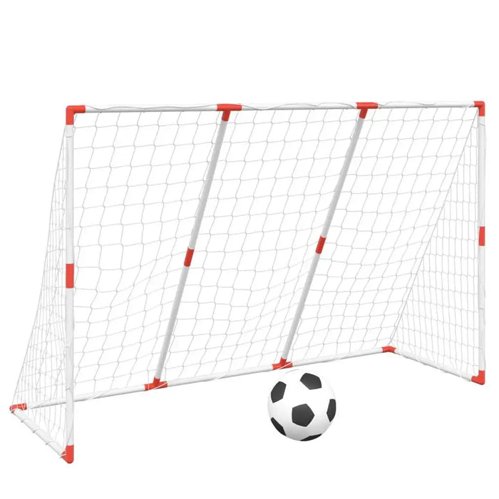 2-in-1 Kids' Football Goal with Balls in White (184 x 64 x 124cm) - Little and Giant Explorers vidaXL