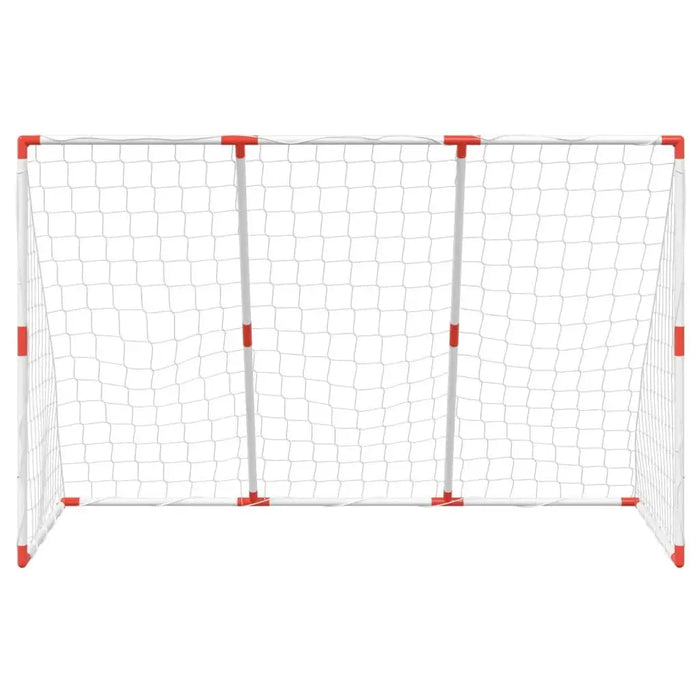 2-in-1 Kids' Football Goal with Balls in White (184 x 64 x 124cm) - Little and Giant Explorers vidaXL