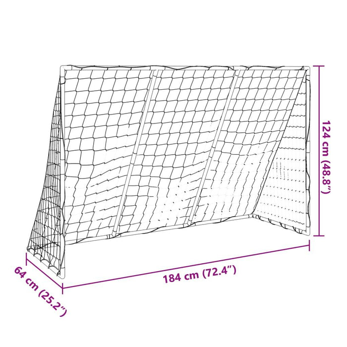 2-in-1 Kids' Football Goal with Balls in White (184 x 64 x 124cm) - Little and Giant Explorers vidaXL