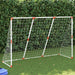 2-in-1 Kids' Football Goal with Balls in White (184 x 64 x 124cm) - Little and Giant Explorers vidaXL