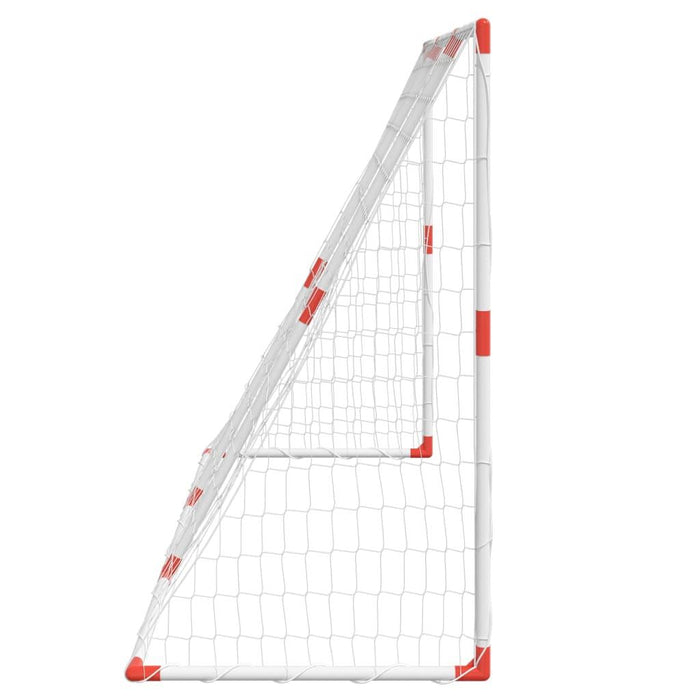 2-in-1 Kids' Football Goal with Balls in White (184 x 64 x 124cm) - Little and Giant Explorers vidaXL