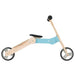 2-in-1 kids scooter and balance bike, light blue and natural wood, convertible design