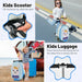 2-In-1 Kids Scooter Suitcase with LED Wheels in Light Blue - Little and Giant Explorers Costway