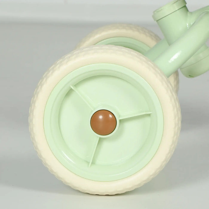 2-in-1 Kids Tricycle – Green and Brown Toddler Trike | Push Handle and Wicker Basket AIYAPLAY - Little and Giant Explorers AIYAPLAY