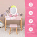 2-in-1 Kids Vanity Set – Pink | Strawberry-Shaped Mirror - Removable Top and Storge Drawer COSTWAY - Little and Giant Explorers Costway
