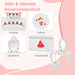 2-in-1 Kids Vanity Set – White | Watermelon-Design - Detachable Mirror and Stool COSTWAY - Little and Giant Explorers Costway