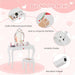 2-in-1 Kids Vanity Set – White | Watermelon-Design - Detachable Mirror and Stool COSTWAY - Little and Giant Explorers Costway