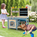 2-In-1 Outdoor Mud Kitchen with Accessories - Little and Giant Explorers Costway