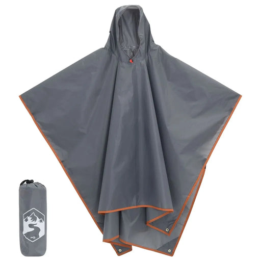 2-in-1 Rain Poncho with Hood in Grey and Orange - Little and Giant Explorers vidaXL