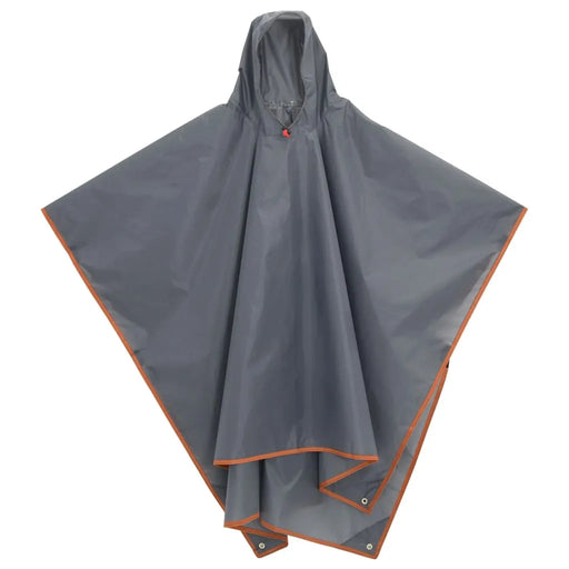 2-in-1 Rain Poncho with Hood in Grey and Orange - Little and Giant Explorers vidaXL